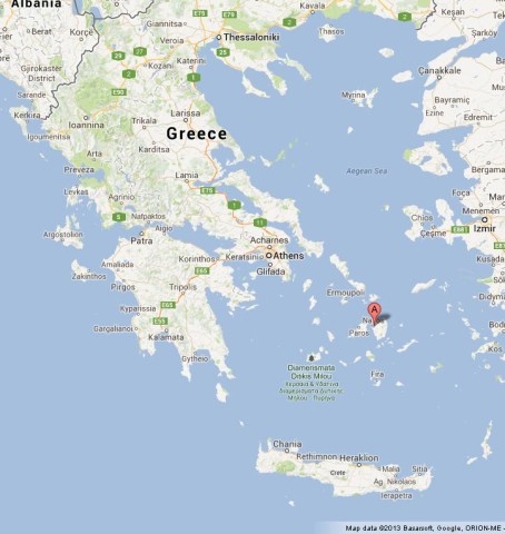 Where is Naxos on Map of Greece