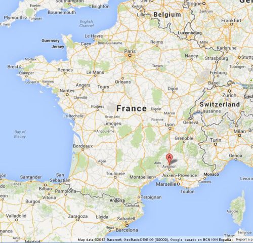 Where is Orange on Map of France