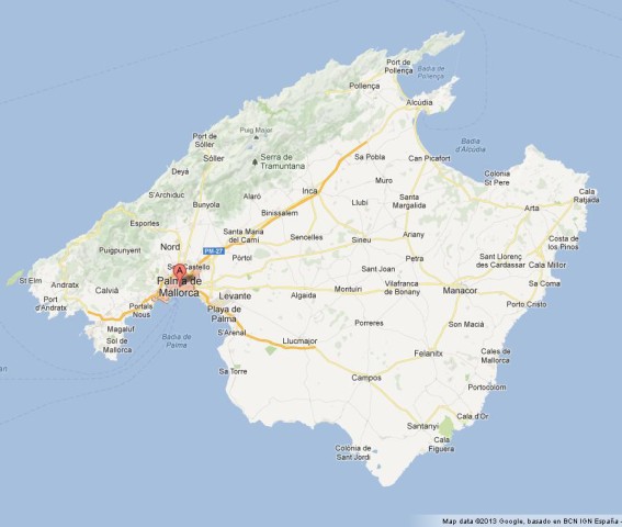 location Palma on Mallorca Map