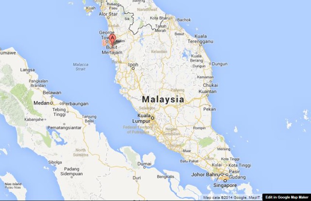 Where is Penang on Map of Malaysia