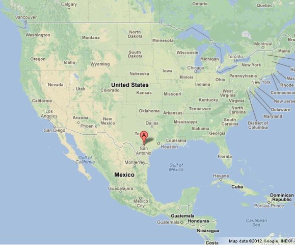 location San Antonio on US Map