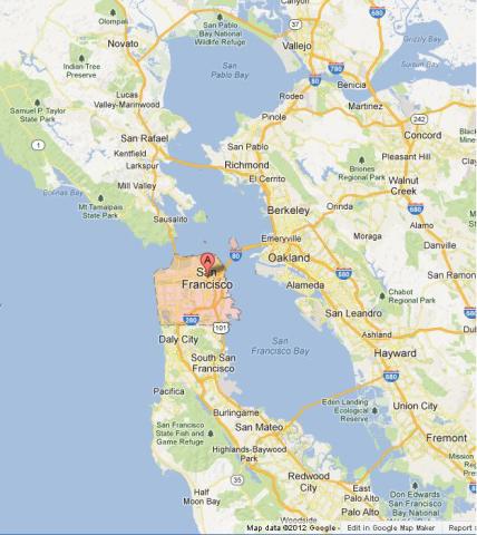 Where is San Francisco on Bay Area Map