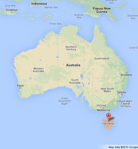 location Tasmania on Map of Australia