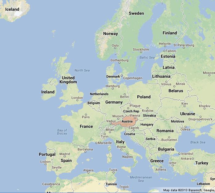 Austria On Europe Map