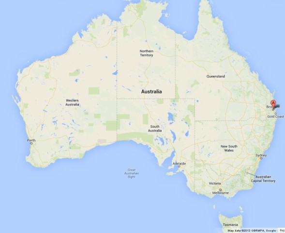 location Brisbane on Map of Australia