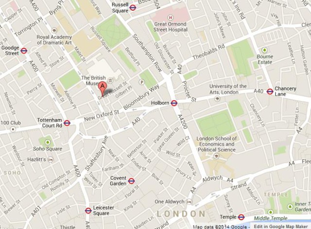location British Museum on Map of London