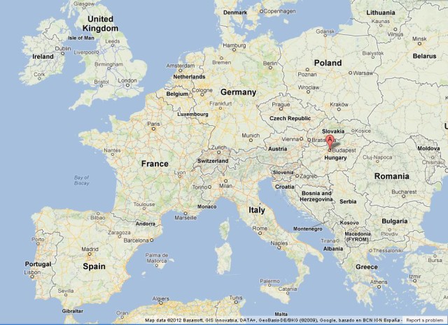 location Budapest on Europe Map