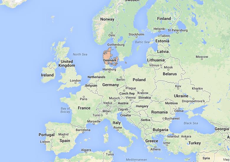Denmark On Map Of Europe
