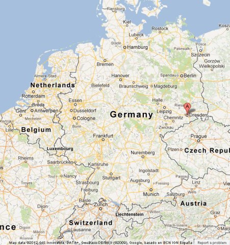 location Dresden on Map of Germany