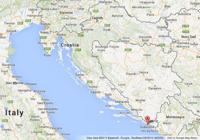 Where is Dubrovnik on Map of Croatia