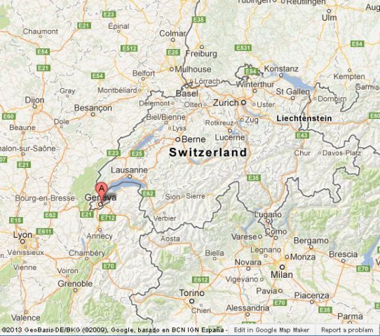location Geneva on Map of Switzerland