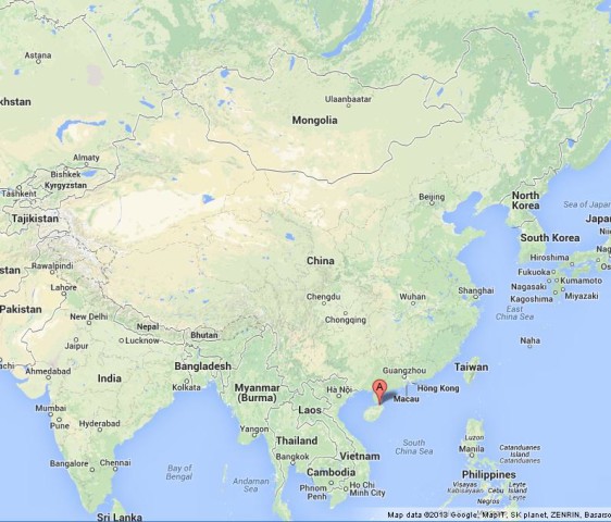 location Hainan on Map of China