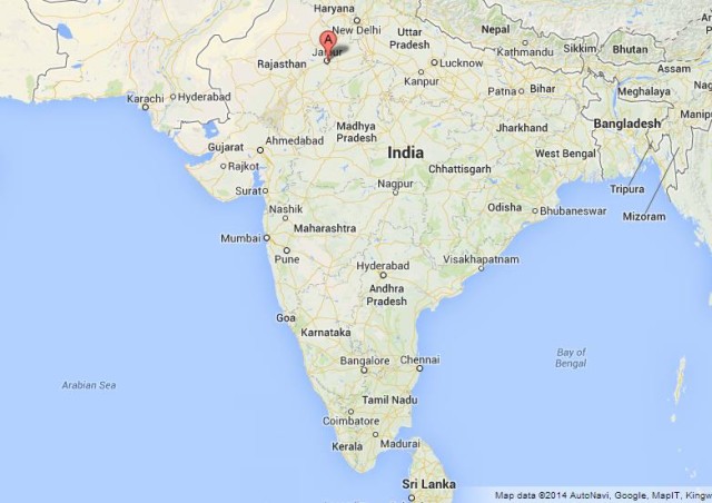 Where is Jaipur on Map of India
