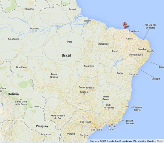 Where is Jericoacoara on Map of Brazil