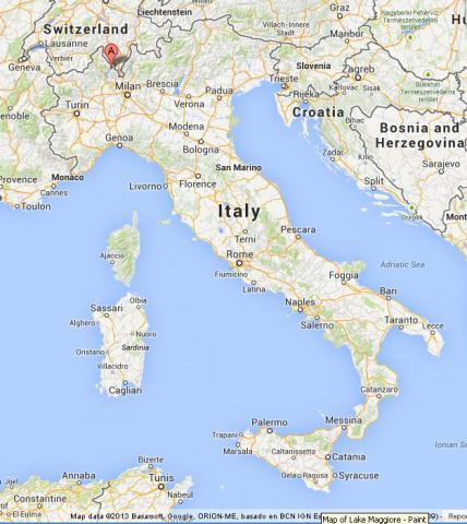 Where is Lake Maggiore on Map of Italy