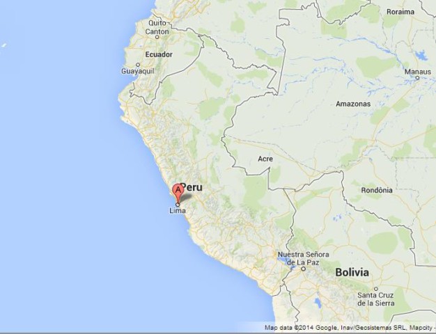 location Lima on Map of Peru