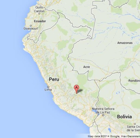 location Machu Picchu on Map of Peru