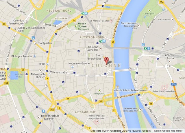 Map of Cologne Germany