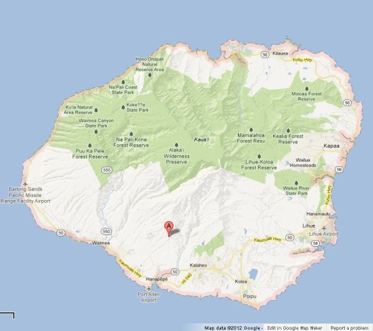 Map of Kauai Hawaii