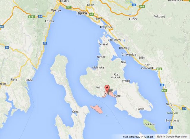 Map of Krk Croatia