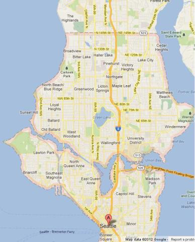 Map of Seattle USA