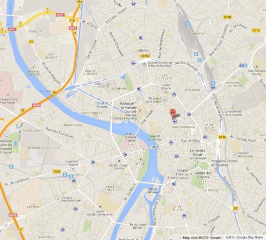 Map of Toulouse France