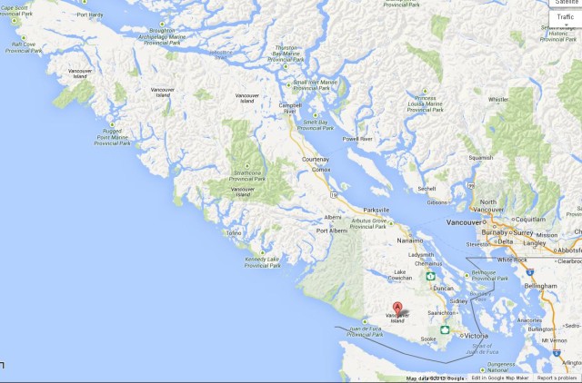Map of Vancouver Island Canada