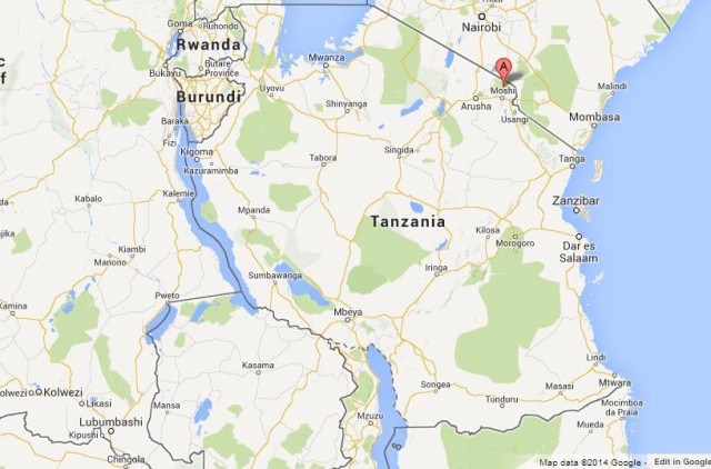 location Mount Kilimanjaro on Map of Tanzania