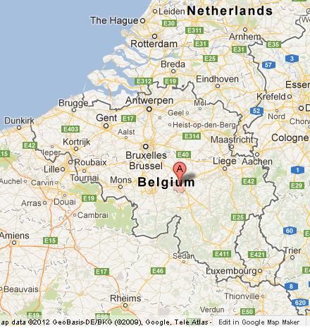 Where is Namur in Belgium Map
