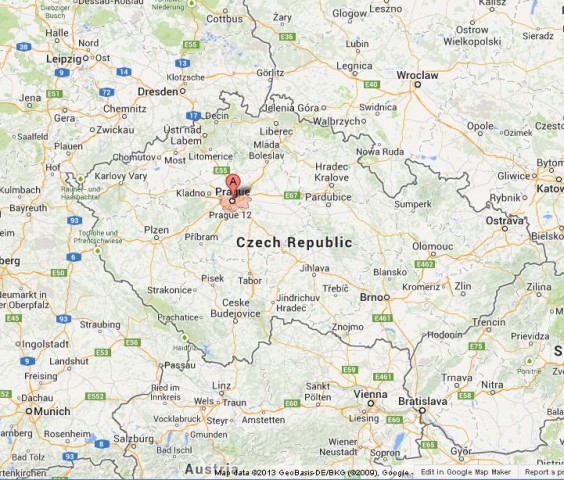 location Prague on Czech Republic Map