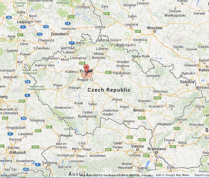 Republic prague czech map of Hradčany Map