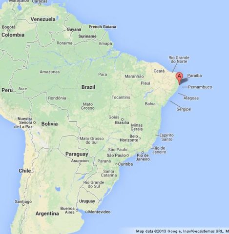 Where is Recife on Map of Brazil
