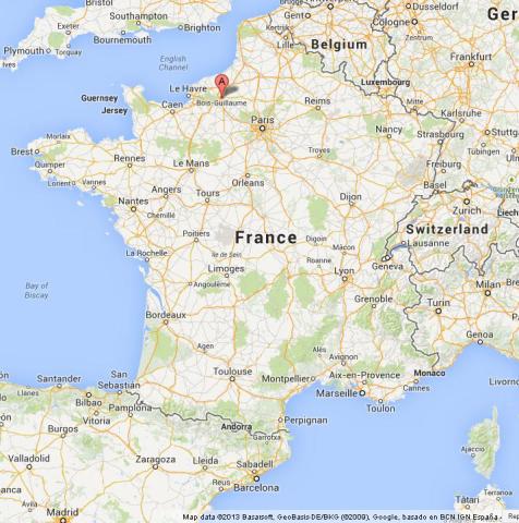 Where is Rouen on Map of France