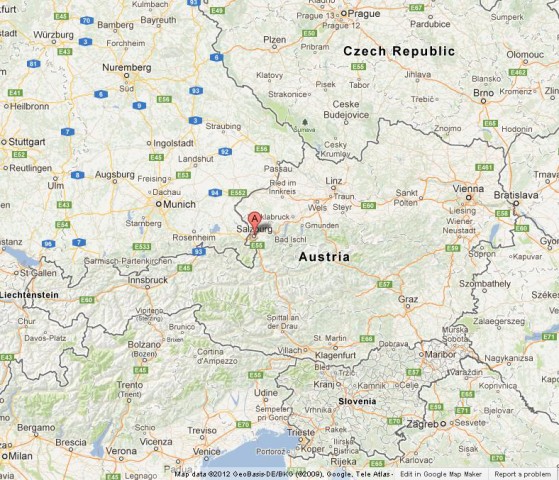 Where is Salzburg on Map of Austria
