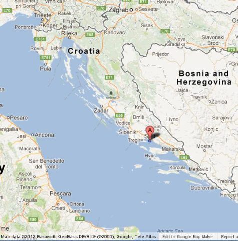 Where is Split on Croatia Map