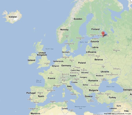 Where is St Petersburg on Europe Map