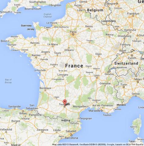 Where is Toulouse on Map of France