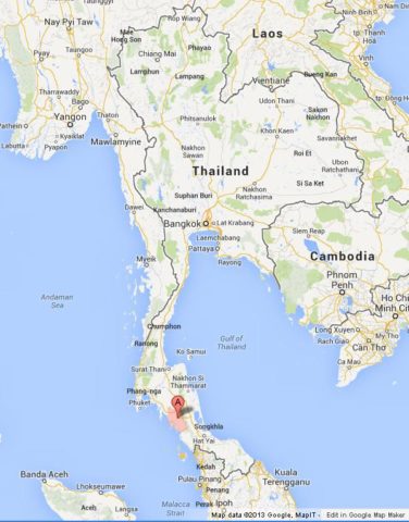 Where is Trang on Map of Thailand