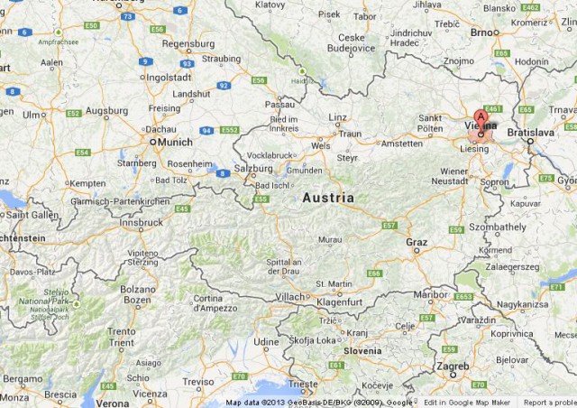 Where is Vienna on Map of Austria