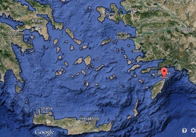 location Rhodes map Greece
