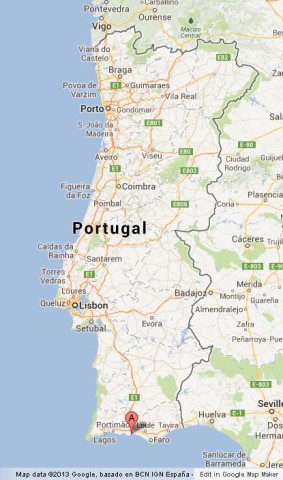 location Albufeira on Map of Portugal
