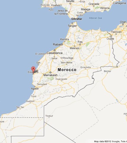 location Essaouira on Morocco Map