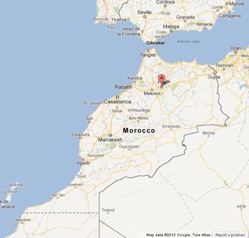 location Fez on Map of Morocco