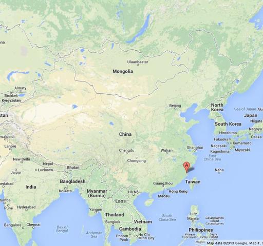 Where is Fuzhou on Map of China