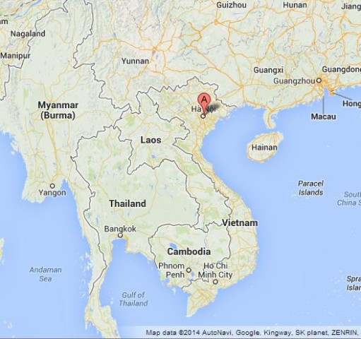 location Hanoi on Map of Vietnam