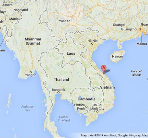 location Hue on Map of Vietnam