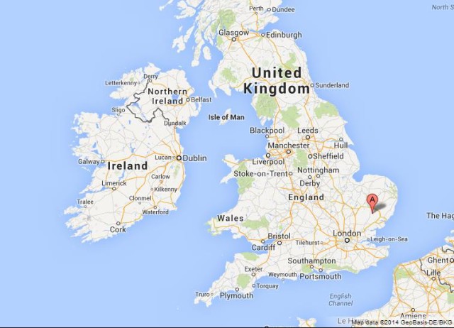 location Lavenham on UK Map