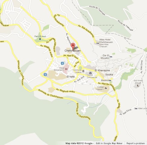 Map of Chefchaouen Morocco