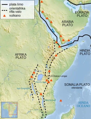 Map of Great Rift Valley Kenya