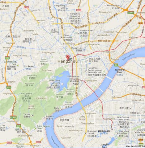 Map of Hangzhou China
